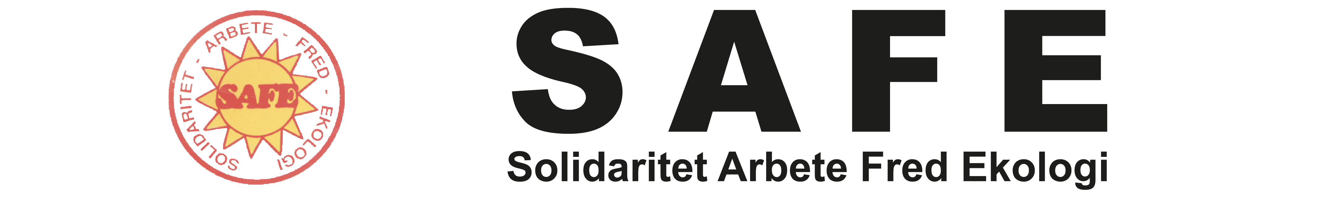 Logotyp för SAFE - Solidaritet Arbete Fred Ekologi